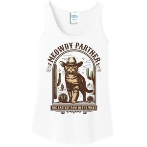 Meowdy Partner Cowboy Cat Country Western Funny Cat Ladies Essential Tank