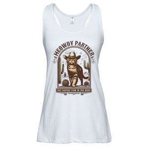 Meowdy Partner Cowboy Cat Country Western Funny Cat Ladies Essential Flowy Tank