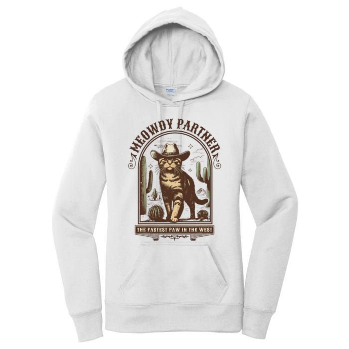 Meowdy Partner Cowboy Cat Country Western Funny Cat Women's Pullover Hoodie