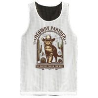 Meowdy Partner Cowboy Cat Country Western Funny Cat Mesh Reversible Basketball Jersey Tank