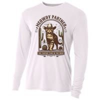 Meowdy Partner Cowboy Cat Country Western Funny Cat Cooling Performance Long Sleeve Crew