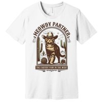 Meowdy Partner Cowboy Cat Country Western Funny Cat Premium T-Shirt