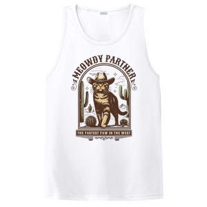 Meowdy Partner Cowboy Cat Country Western Funny Cat PosiCharge Competitor Tank