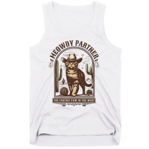 Meowdy Partner Cowboy Cat Country Western Funny Cat Tank Top