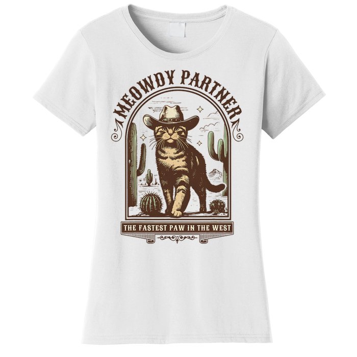 Meowdy Partner Cowboy Cat Country Western Funny Cat Women's T-Shirt