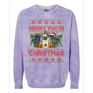 Merry PugIn Christmas Ugly Style Pug Dog Xmas Gift Colorblast Crewneck Sweatshirt