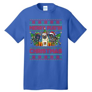 Merry PugIn Christmas Ugly Style Pug Dog Xmas Gift Tall T-Shirt