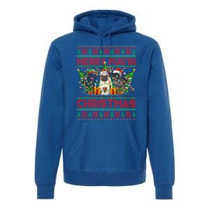 Merry PugIn Christmas Ugly Style Pug Dog Xmas Gift Premium Hoodie