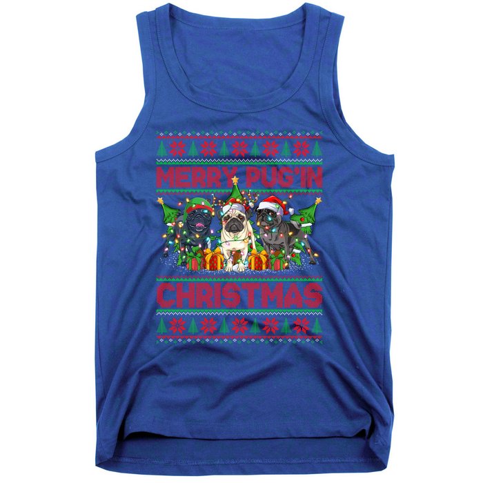 Merry PugIn Christmas Ugly Style Pug Dog Xmas Gift Tank Top