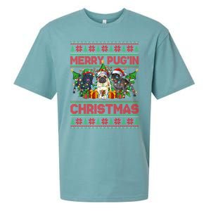 Merry PugIn Christmas Ugly Style Pug Dog Xmas Gift Sueded Cloud Jersey T-Shirt