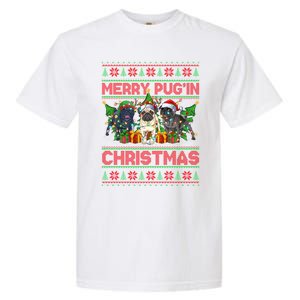 Merry PugIn Christmas Ugly Style Pug Dog Xmas Gift Garment-Dyed Heavyweight T-Shirt