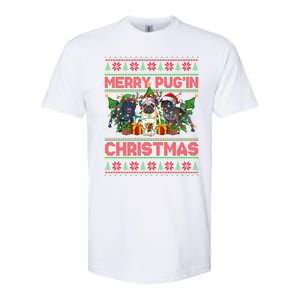 Merry PugIn Christmas Ugly Style Pug Dog Xmas Gift Softstyle CVC T-Shirt