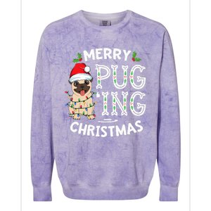 Merry Pugging Christmas Dog Santa Pug Xmas  Pugmas Colorblast Crewneck Sweatshirt