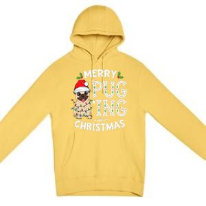 Merry Pugging Christmas Dog Santa Pug Xmas  Pugmas Premium Pullover Hoodie