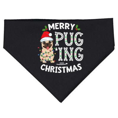 Merry Pugging Christmas Dog Santa Pug Xmas  Pugmas USA-Made Doggie Bandana