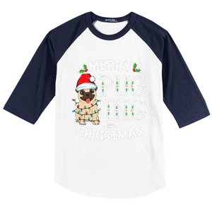 Merry Pugging Christmas Dog Santa Pug Xmas  Pugmas Baseball Sleeve Shirt