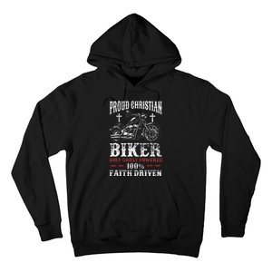 Motorcycle Proud Christian Biker Faith Driven Hoodie