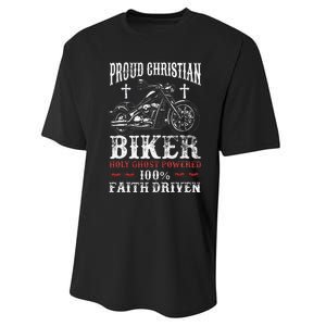 Motorcycle Proud Christian Biker Faith Driven Performance Sprint T-Shirt