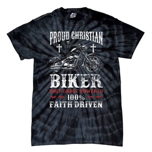 Motorcycle Proud Christian Biker Faith Driven Tie-Dye T-Shirt