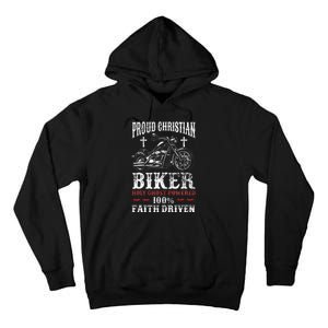 Motorcycle Proud Christian Biker Faith Driven Tall Hoodie