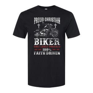 Motorcycle Proud Christian Biker Faith Driven Softstyle CVC T-Shirt