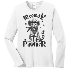 Meowdy Pawtner Country Gothic Aunty Cat Ladies Long Sleeve Shirt