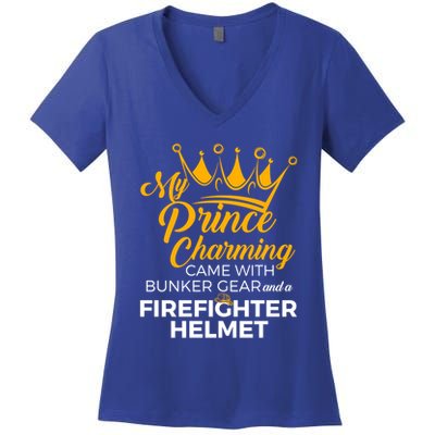 My Prince Charming Fire Wives Fire Firefighter Wife Gift Women's V-Neck T-Shirt