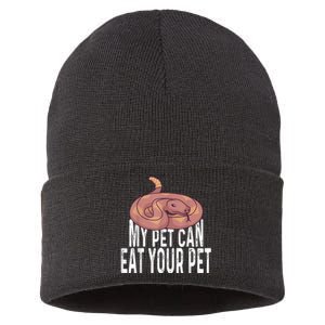 My Pet Can Eat Your Pet Quote For Reptile Pet Snake Owners Sustainable Knit Beanie