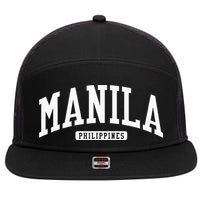 Manila Philippines College University Style 7 Panel Mesh Trucker Snapback Hat
