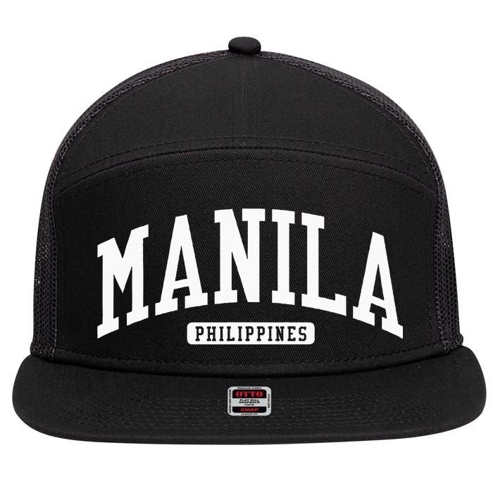 Manila Philippines College University Style 7 Panel Mesh Trucker Snapback Hat