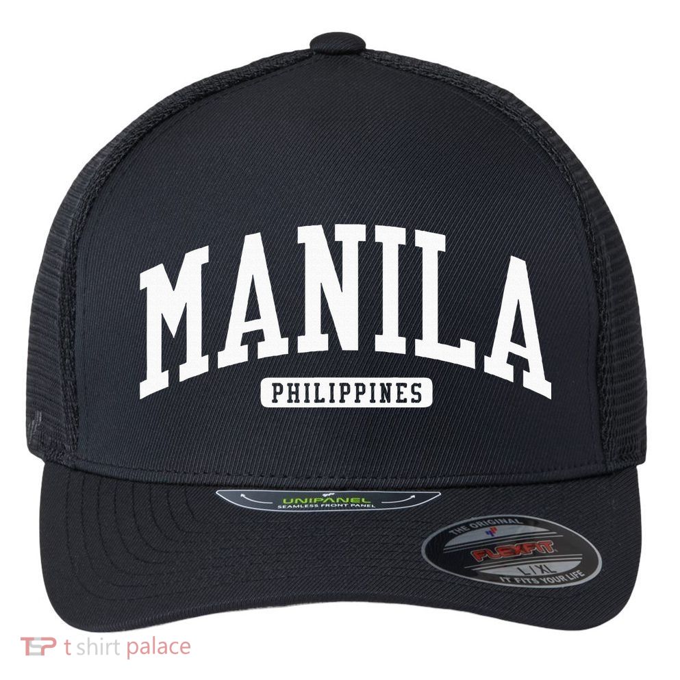 Manila Philippines College University Style Flexfit Unipanel Trucker Cap