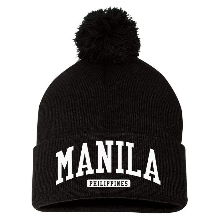 Manila Philippines College University Style Pom Pom 12in Knit Beanie