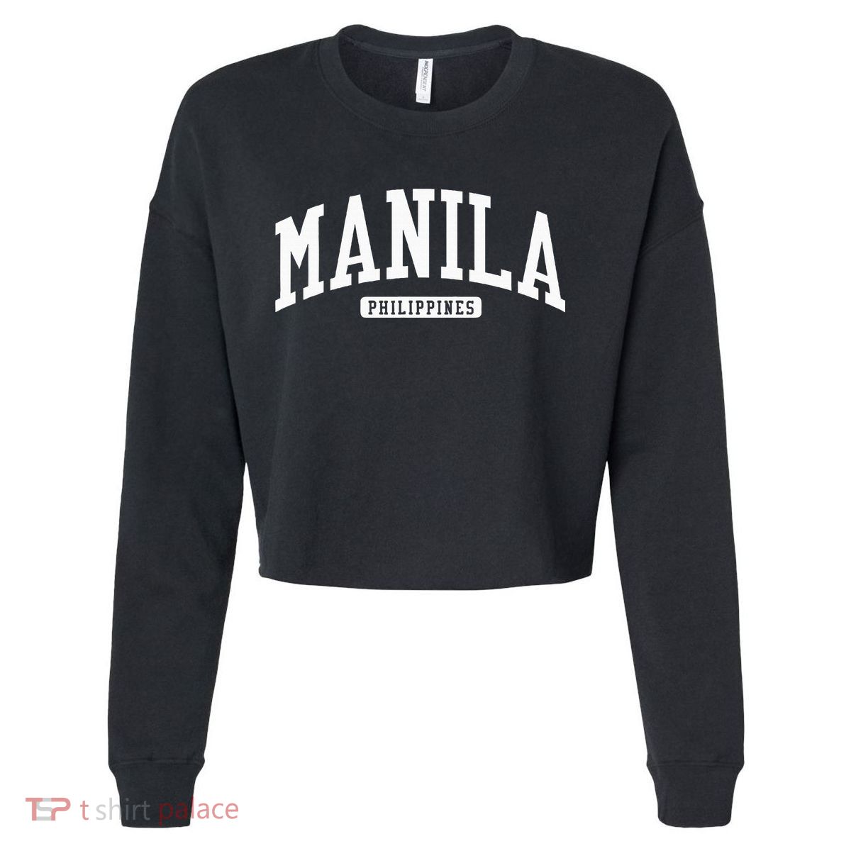 Manila Philippines College University Style Cropped Pullover Crew