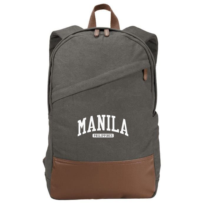 Manila Philippines College University Style Cotton Canvas Backpack