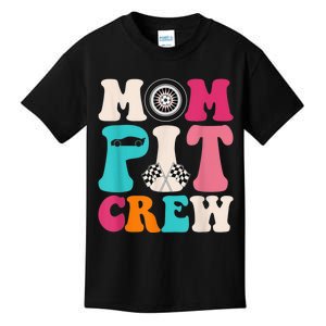 Mom Pit Crew Race Car Birthday Party Racing Mothers Day Kids T-Shirt