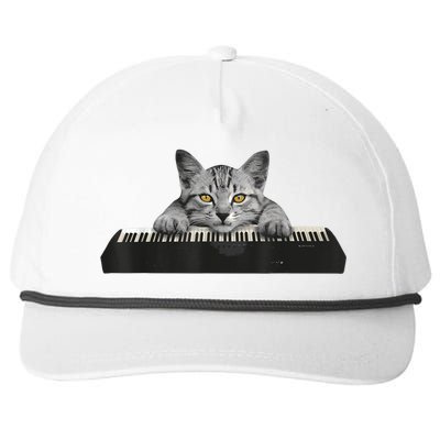 Musician Piano Cat T For Music Lovers Snapback Five-Panel Rope Hat