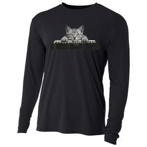 Musician Piano Cat T For Music Lovers Cooling Performance Long Sleeve Crew