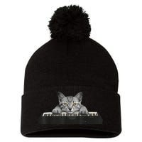 Musician Piano Cat T For Music Lovers Pom Pom 12in Knit Beanie