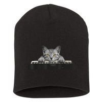 Musician Piano Cat T For Music Lovers Short Acrylic Beanie