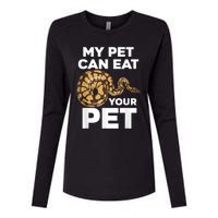 My Pet Can Eat Your Pet Funny Pet Snake Womens Cotton Relaxed Long Sleeve T-Shirt