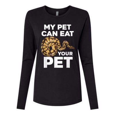 My Pet Can Eat Your Pet Funny Pet Snake Womens Cotton Relaxed Long Sleeve T-Shirt