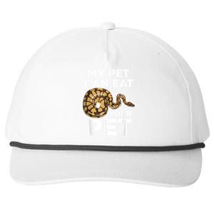 My Pet Can Eat Your Pet Funny Pet Snake Snapback Five-Panel Rope Hat