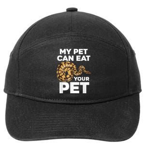 My Pet Can Eat Your Pet Funny Pet Snake 7-Panel Snapback Hat