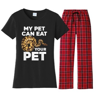 My Pet Can Eat Your Pet Funny Pet Snake Women's Flannel Pajama Set