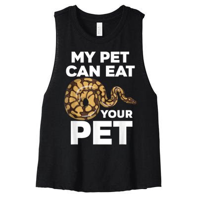 My Pet Can Eat Your Pet Funny Pet Snake Women's Racerback Cropped Tank