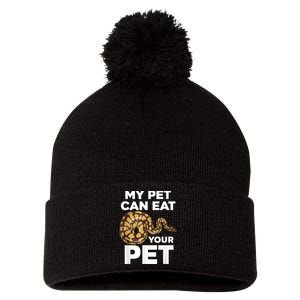 My Pet Can Eat Your Pet Funny Pet Snake Pom Pom 12in Knit Beanie