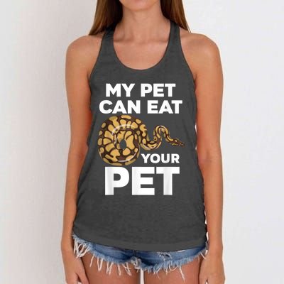 My Pet Can Eat Your Pet Funny Pet Snake Women's Knotted Racerback Tank