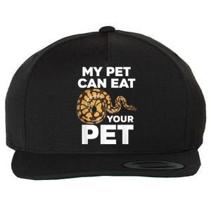 My Pet Can Eat Your Pet Funny Pet Snake Wool Snapback Cap