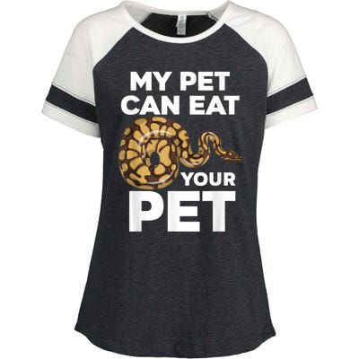 My Pet Can Eat Your Pet Funny Pet Snake Enza Ladies Jersey Colorblock Tee