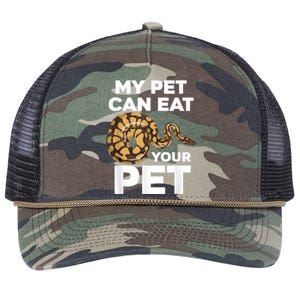 My Pet Can Eat Your Pet Funny Pet Snake Retro Rope Trucker Hat Cap